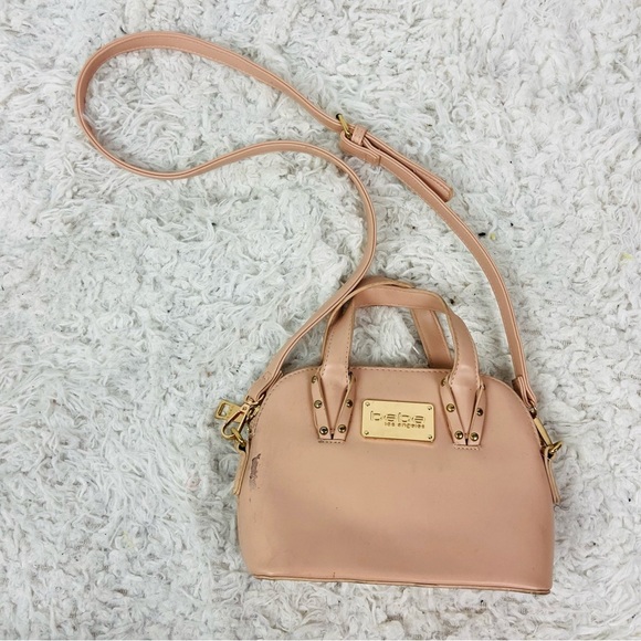 BEBE Nude blush faux Leather Crossbody purse - Picture 3 of 17